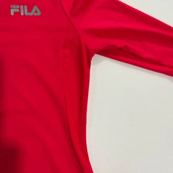 FILA Sport Diva Pink Long Sleeve Athletic Shirt Girls Size XS V-Neckline - Picture 9 of 10